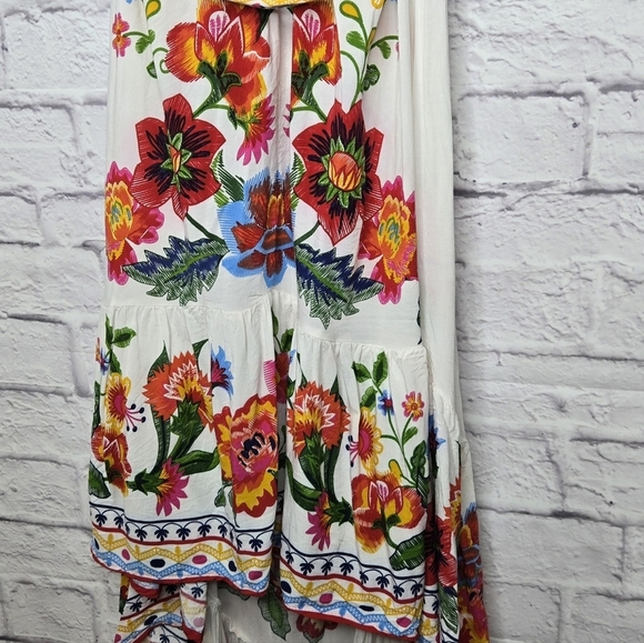 Flying Tomato floral boho halter hi-low open back dress Large women's - Picture 5 of 10